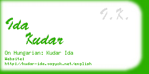 ida kudar business card